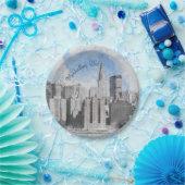 ニューヨークシティマンハッタンスカイラインモダン- ペーパープレート (パーティー)