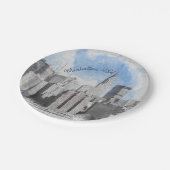 ニューヨークシティマンハッタンスカイラインモダン- ペーパープレート (アングル)