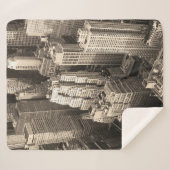 ニューヨークシティマンハッタンスカイライン航空ビューブラック  シェルパブランケット (正面(横))