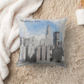 ニューヨークシティマンハッタンスカイライン クッション (ブランケット)