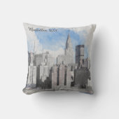 ニューヨークシティマンハッタンスカイライン クッション (正面)