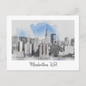 ニューヨークシティマンハッタンスカイライン シーズンポストカード (正面)