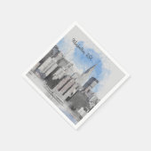 ニューヨークシティマンハッタンスカイライン スタンダードカクテルナプキン (角)