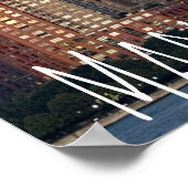 ニューヨークシティマンハッタンスカイルネアットナイトポストカード ポスター (角)