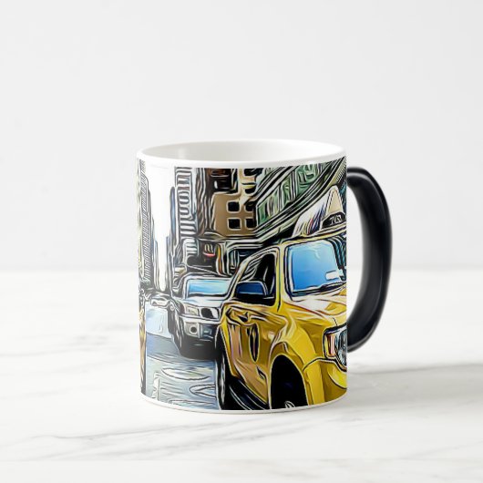 ニューヨークシティマンハッタンタクシーキャブコーヒーマグ モーフィングマグカップ (正面右)