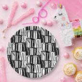 ニューヨークシティマンハッタンブラックアンドホワイトデコシック ペーパープレート (パーティー)