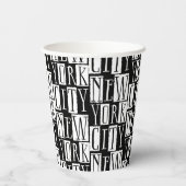 ニューヨークシティマンハッタンブラックアンドホワイトデコシック 紙コップ (裏面)