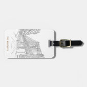 ニューヨークシティマンハッタンブリッジスケッチラゲッジタグ ラゲッジタグ (正面横)