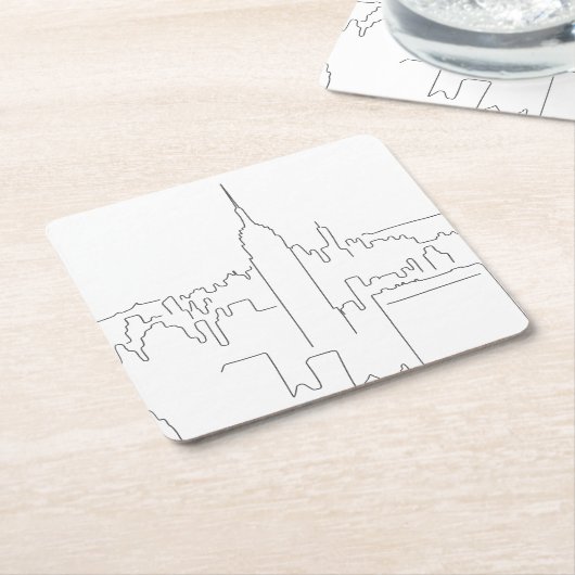 ニューヨークシティミニマルライン スクエアペーパーコースター (アングル)