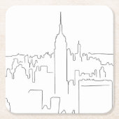 ニューヨークシティミニマルライン スクエアペーパーコースター (正面)