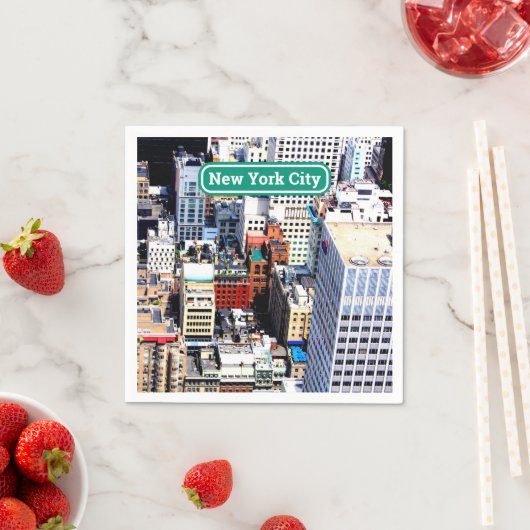 ニューヨークシティモダンカラフル スタンダードカクテルナプキン (インサイチュ)