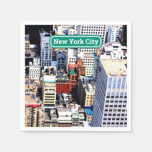 ニューヨークシティモダンカラフル スタンダードカクテルナプキン (正面)