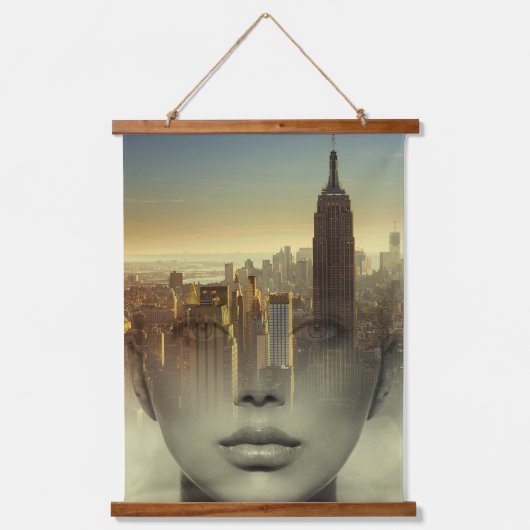 ニューヨークシティモンタージュ 吊り下げ型タペストリー (正面)