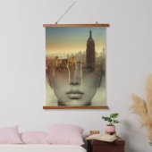 ニューヨークシティモンタージュ 吊り下げ型タペストリー (寝室)