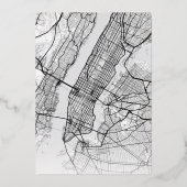 ニューヨークシティラブロケーター |シティテーマ結婚の 箔招待状 (裏面)