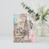 ニューヨークシティランドマークスヴィンテージトラベル ポストカード (スタンド正面)