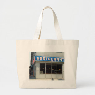 ニューヨークシティレストランマンハッタン ラージトートバッグ