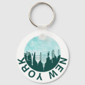 ニューヨークシティレトロスカイライングラフィックアーバン通り キーホルダー (裏面)