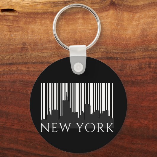 ニューヨークシティレトロスカイライングラフィック – アーバン通り キーホルダー (正面)