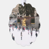 ニューヨークシティロックフェラーセンターアイススケートで滑るリンク オーナメントカード (左)