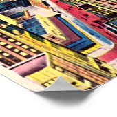 ニューヨークシティロックフェラーセンターアットナイト1940 ポスター (角)