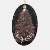 ニューヨークシティロックフェラーセンタークリスマスツリー セラミックオーナメント (左)