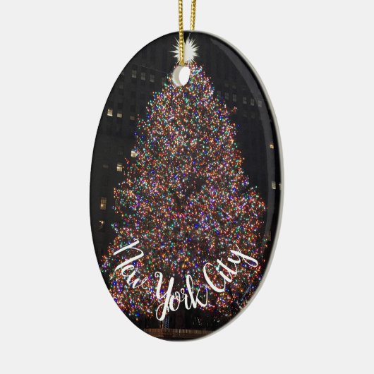 ニューヨークシティロックフェラーセンタークリスマスツリー セラミックオーナメント (左)