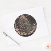 ニューヨークシティロックフェラーセンタークリスマスツリー ラウンドシール (封筒)