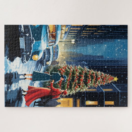 ニューヨークシティヴィンテージクリスマスフォト2 ジグソーパズル (横)