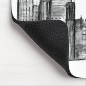 ニューヨークシティヴィンテージスカイライン白黒NYC マウスパッド (コーナー)