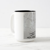 ニューヨークシティヴィンテージスタイルの地図 ツートーンマグカップ (正面左)