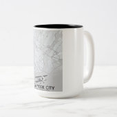 ニューヨークシティヴィンテージスタイルの地図 ツートーンマグカップ (正面右)