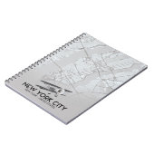 ニューヨークシティヴィンテージスタイルの地図 ノートブック (左側)