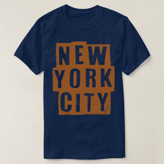 ニューヨークシティヴィンテージダーク金ゴールド文字 Tシャツ (デザイン正面)
