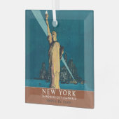 ニューヨークシティヴィンテージトラベルリバティスカイライン ガラスオーナメント (正面左)