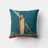 ニューヨークシティヴィンテージトラベルリバティスカイライン クッション (裏面)