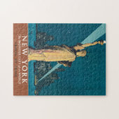 ニューヨークシティヴィンテージトラベルリバティスカイライン ジグソーパズル (横)