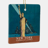 ニューヨークシティヴィンテージトラベルリバティスカイライン セラミックオーナメント (右)