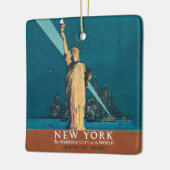 ニューヨークシティヴィンテージトラベルリバティスカイライン セラミックオーナメント (左)