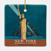 ニューヨークシティヴィンテージトラベルリバティスカイライン セラミックオーナメント (裏面)