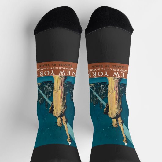 ニューヨークシティヴィンテージトラベルリバティスカイライン ソックス (上部)