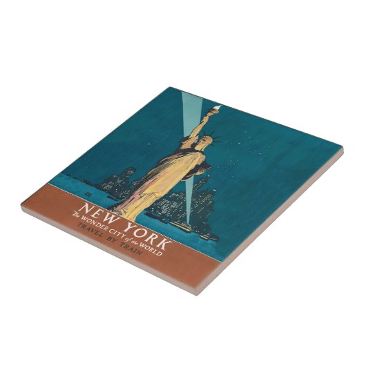 ニューヨークシティヴィンテージトラベルリバティスカイライン タイル (側面)
