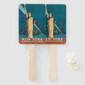 ニューヨークシティヴィンテージトラベルリバティスカイライン ハンドファン (正面&裏面)