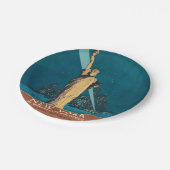 ニューヨークシティヴィンテージトラベルリバティスカイライン ペーパープレート (アングル)