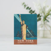 ニューヨークシティヴィンテージトラベルリバティスカイライン ポストカード (スタンド正面)