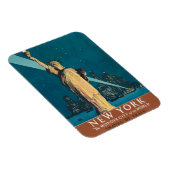 ニューヨークシティヴィンテージトラベルリバティスカイライン マグネット (右側)