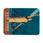 ニューヨークシティヴィンテージトラベルリバティスカイライン マグネット (横)