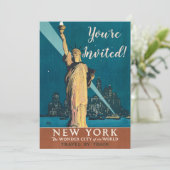 ニューヨークシティヴィンテージトラベルリバティスカイライン 招待状 (スタンド正面)