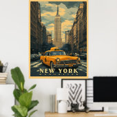 ニューヨークシティヴィンテージトラベル ポスター (ホームオフィス)