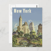 ニューヨークシティヴィンテージトラベル ポストカード (正面/裏面)